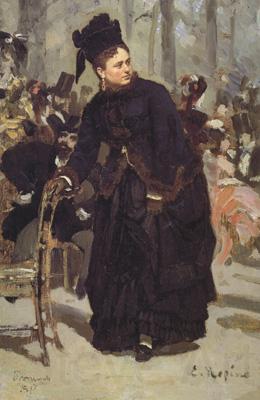 llya Yefimovich Repin Woman Leaning on the Back of a Chair (study for Paris Cafe) (nn02) Norge oil painting art